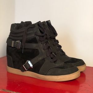Sam Edelman Black Circus Sneaker Wedge 8.5
